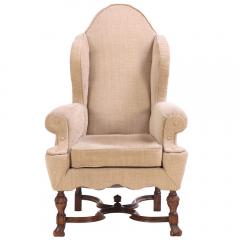 A French Tudor Style Walnut Wing Chair C 1900  - 4278081
