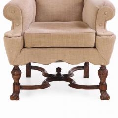 A French Tudor Style Walnut Wing Chair C 1900  - 4278082