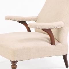 A French Walnut Floating Arm Library Chair C 1860  - 4324370
