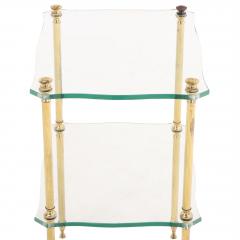 A French brass and glass tiered end table C 1960  - 4456372