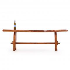 A French burled elm free edge table C 1970  - 4332908