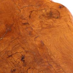 A French burled elm free edge table C 1970  - 4332909