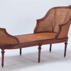 A French carved walnut chaise lounge in the Louis XVI style Circa 1900  - 3044413