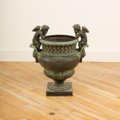 A French cast bronze garden urn with cherubs circa 1910 - 1661106