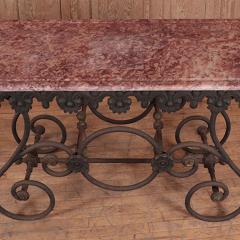 A French cast iron and marble bakers table early 20th C  - 3020008