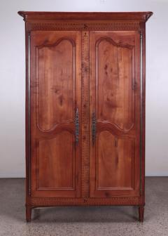 A French cherry armoire with inlay circa 1800  - 3781027