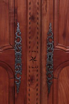 A French cherry armoire with inlay circa 1800  - 3781031