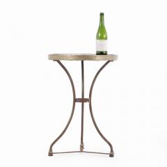 A French iron and brass marble top bistro table C 1900  - 4226193