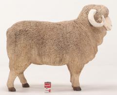 A French lifelike fiberglass lawn ornament in the form of a sheep Contemporary  - 3724533