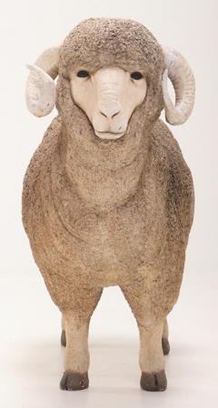 A French lifelike fiberglass lawn ornament in the form of a sheep Contemporary  - 3724535