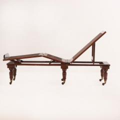 A French mahogany and cane chaise lounge campaign bed 19th century  - 3896839