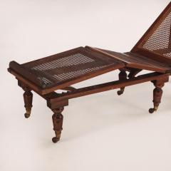 A French mahogany and cane chaise lounge campaign bed 19th century  - 3896840