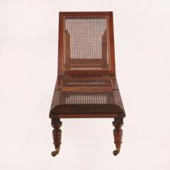 A French mahogany and cane chaise lounge campaign bed 19th century  - 3896842