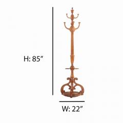 A French oak hat rack and tin umbrella stand C 1890  - 4120757