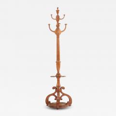 A French oak hat rack and tin umbrella stand C 1890  - 4121129