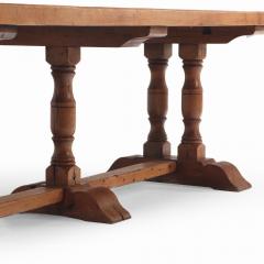 A French oak trestle table late 19th C  - 4118885
