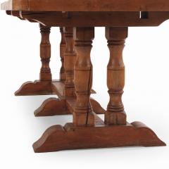 A French oak trestle table late 19th C  - 4118886