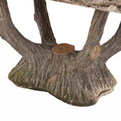 A French or Italian Cast Stone Faux Bois Garden Table C 1950  - 4453061