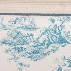 A French painted Louis XVI style Queen size bed with toile fabric circa 1940  - 2372847