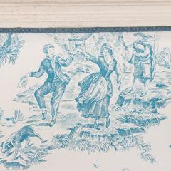 A French painted Louis XVI style Queen size bed with toile fabric circa 1940  - 2372850