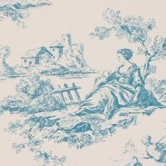 A French painted Louis XVI style Queen size bed with toile fabric circa 1940  - 2372852