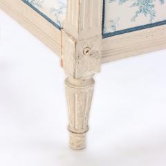 A French painted Louis XVI style Queen size bed with toile fabric circa 1940  - 2372854