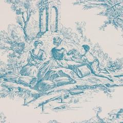 A French painted Louis XVI style Queen size bed with toile fabric circa 1940  - 2372857