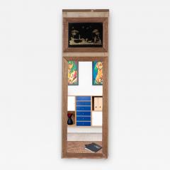 A French painted and carved Trumeau mirror 19th C  - 2890660