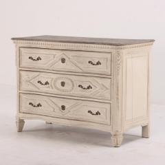 A French painted and carved three drawer commode 18th century  - 3783312