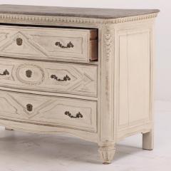 A French painted and carved three drawer commode 18th century  - 3783313