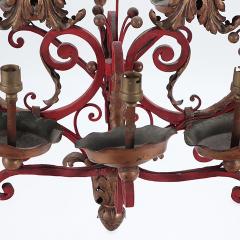 A French painted iron chandelier Circa 1945  - 3011228