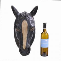 A French painted terracotta horse head C 1920  - 4292538