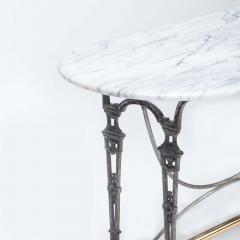 A French polished iron and marble top bistro table - 2734204