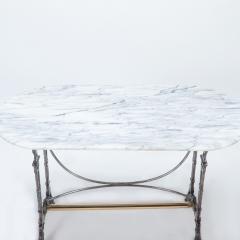 A French polished iron and marble top bistro table - 2734208