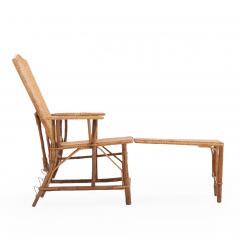 A French rattan convertible chaise lounge C 1900  - 4380029