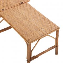 A French rattan convertible chaise lounge C 1900  - 4380031