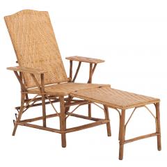 A French rattan convertible chaise lounge C 1900  - 4380034