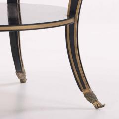 A French round marble top ebonized and gilt table C 1940  - 4215501
