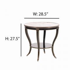 A French round marble top ebonized and gilt table C 1940  - 4215502