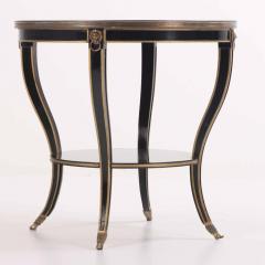 A French round marble top ebonized and gilt table C 1940  - 4215503