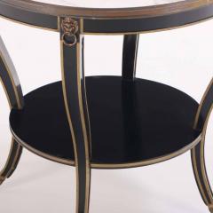 A French round marble top ebonized and gilt table C 1940  - 4215504