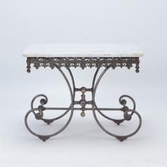 A French vintage cast iron and marble bakers table Paris late 19th C  - 2712324