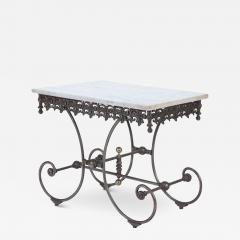 A French vintage cast iron and marble bakers table Paris late 19th C  - 2719982