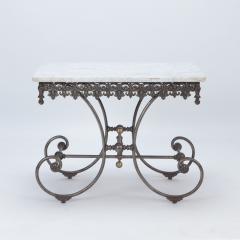 A French vintage cast iron and marble bakers table Paris late 19th C  - 3032790