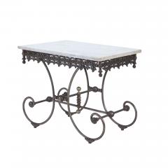 A French vintage cast iron and marble bakers table Paris late 19th C  - 3032791