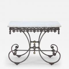 A French vintage cast iron and marble bakers table Paris late 19th C  - 3036110