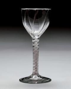 A GENEROUS PANEL MOULDED OPAQUE TWIST WINE GLASS - 4752657