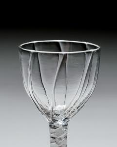 A GENEROUS PANEL MOULDED OPAQUE TWIST WINE GLASS - 4752691