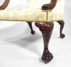 A GEORGE II STYLE MAHOGANY LIBRARY ARMCHAIR - 3300019