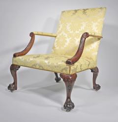 A GEORGE II STYLE MAHOGANY LIBRARY ARMCHAIR - 3300022